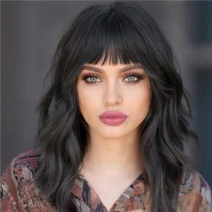 BLACK Wavy Wigs with Bangs Women’s